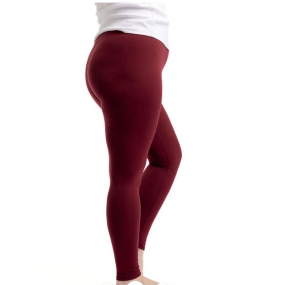NWT Just Cozy All Season Leggings Burgundy Wine M/L Ultra Soft Stretch